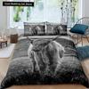 Highland Cow King Queen Duvet Cover Bull Bedding Set for Adults Cattle 2/3pcs Quilt Cover Farm Animal Polyester Comforter Cover