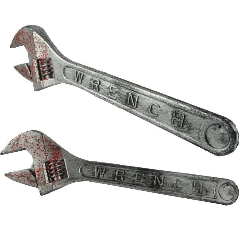 Bloody Plastic Wrench Prop - Halloween Zombie Weapon