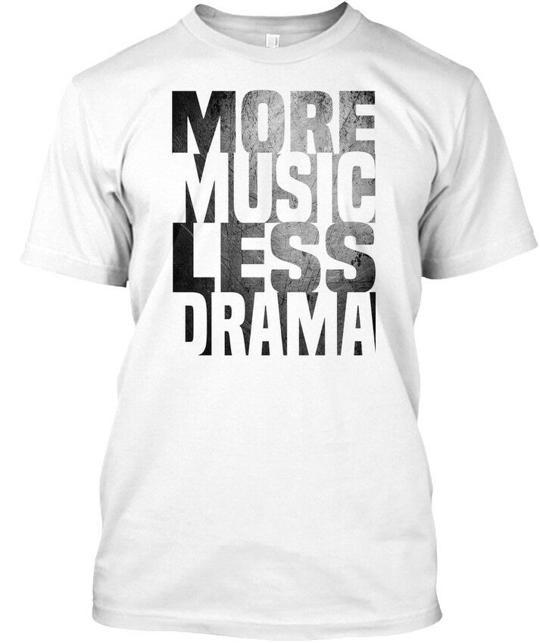 

Больше музыки, меньше драмы - Премиум футболка, сделано в США, размеры от S до 5XL S