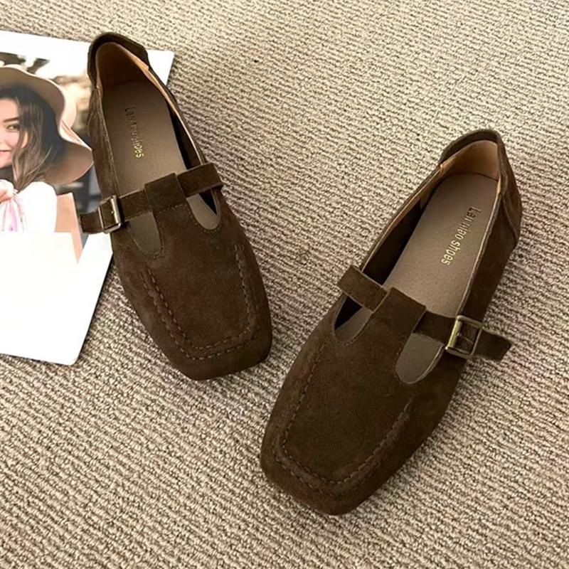 Fashion AIYUQI Women's Mary Jane Shoes Retro 2025 New Genuine Leather Female Shoes Slip-on Large Size Square-toe Loafers For Women