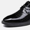 Classic Men's Leather Shoes Black Men's Dress Shoes High Quality Comfortable Business Shoes Lacquer Leather Outdoor Wedding Shoe