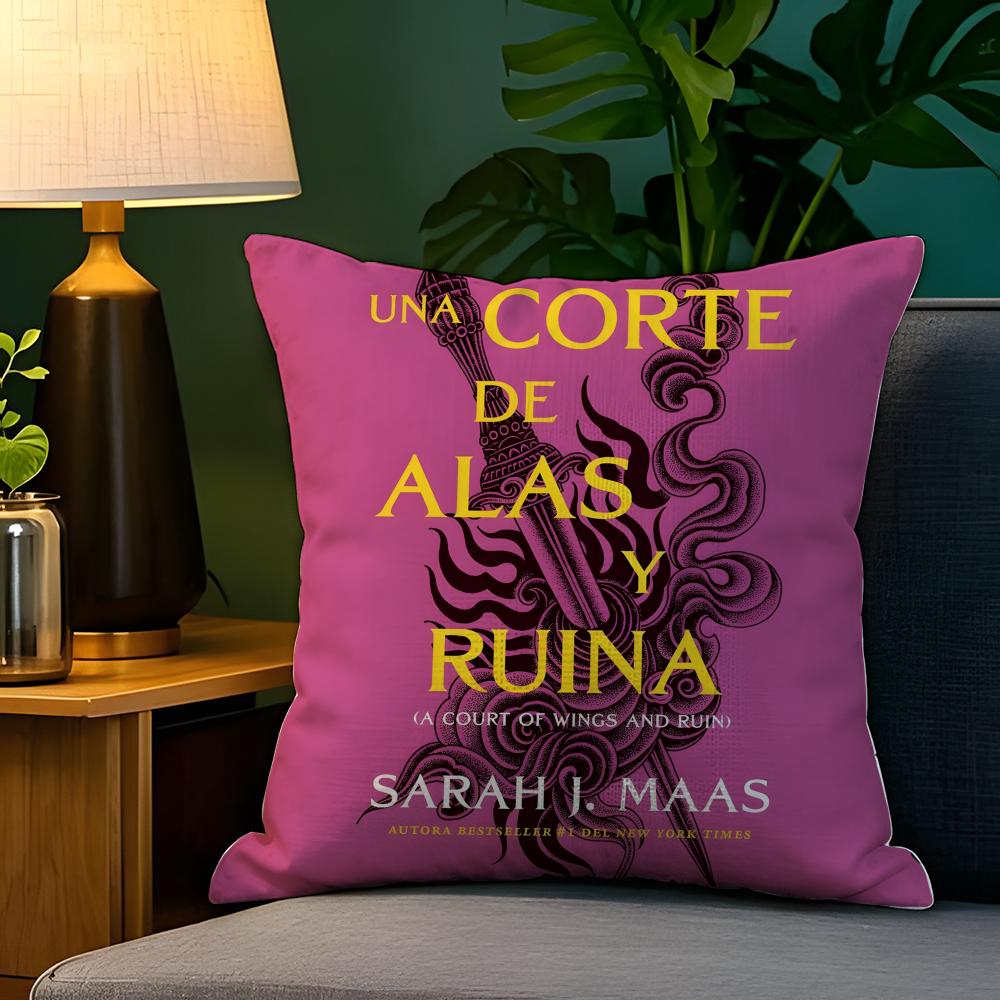 Fantasy Novel AA Court of Thorns and Roses Pillow Case Natural Linen Pillow Case DoubleSided Decor Sofa Pillowcase Home Decor