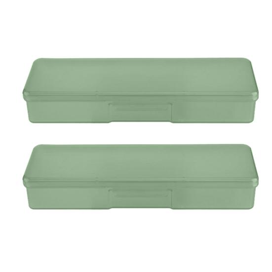 2Pcs Tool Storage Box Large Capacity Buckle Closure Smooth Surface Nail Tool Storage Box Stationery Container Household Supplies