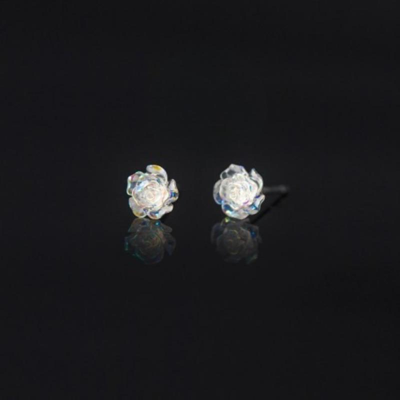Zircon Stud Earrings - Cloud-shaped Rose Heart Earrings for Women. High-end, Versatile Ear Accessories with A Touch of Sophistication and Luxury.
