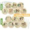 7 PCS Cute Baby Double Sided Wooden Monthly Milestone Cards Pregnancy and Baby Shower Gifts for Newborn Boys and Girls