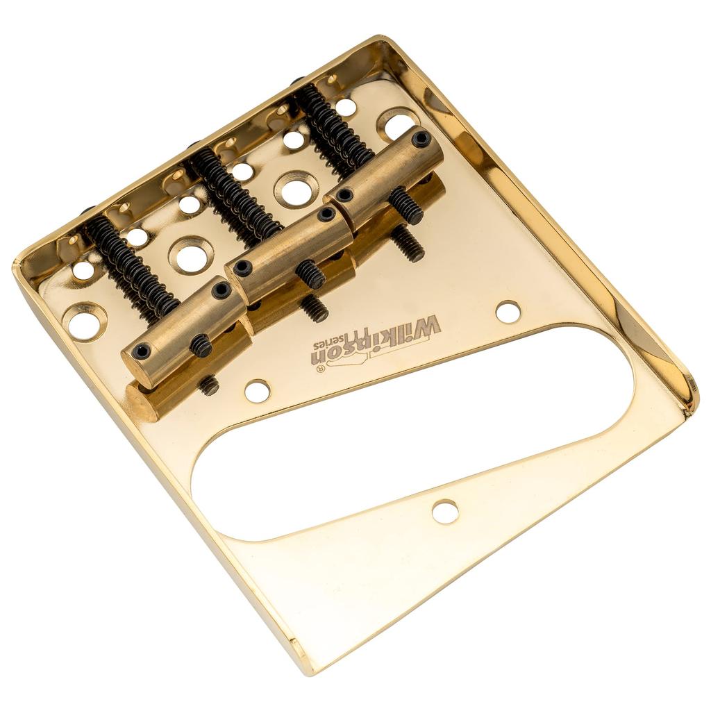 Wilkinson String Pitch Vintage Ashtray Telecaster Bridge Brass Gold 10.8mm Assembly, 3-Way, Saddles,