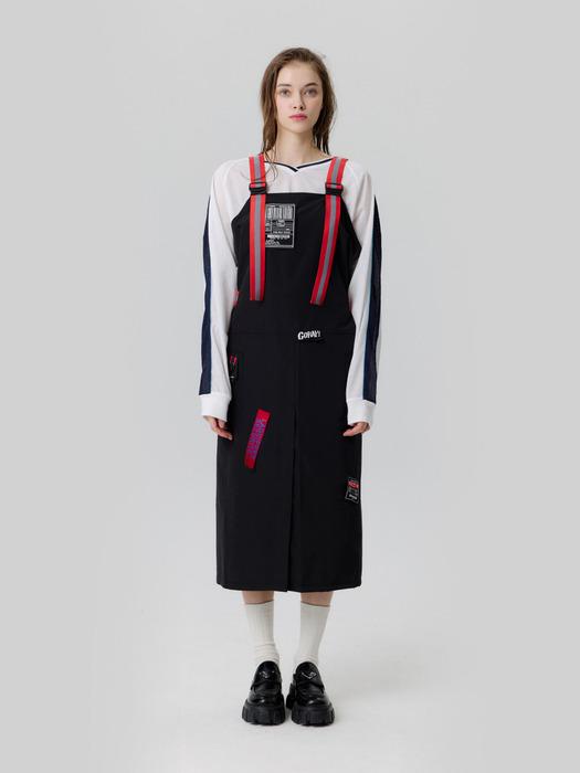 

SOODAL COMPANY Red Punk Apron Black & Red FREE