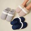 Fashion Winter Faux Fur Warm Cotton Slippers Women Slip On Round Toe Plush Slides Woman Mix Color Non Slip Cotton Slippers Female