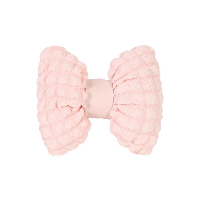 Bubble Velvet Bowknot Car Headrest Fashion Style Waist Cushion Automotive Interior Four Season Universal PP Cotton Pillow Removable and Washable