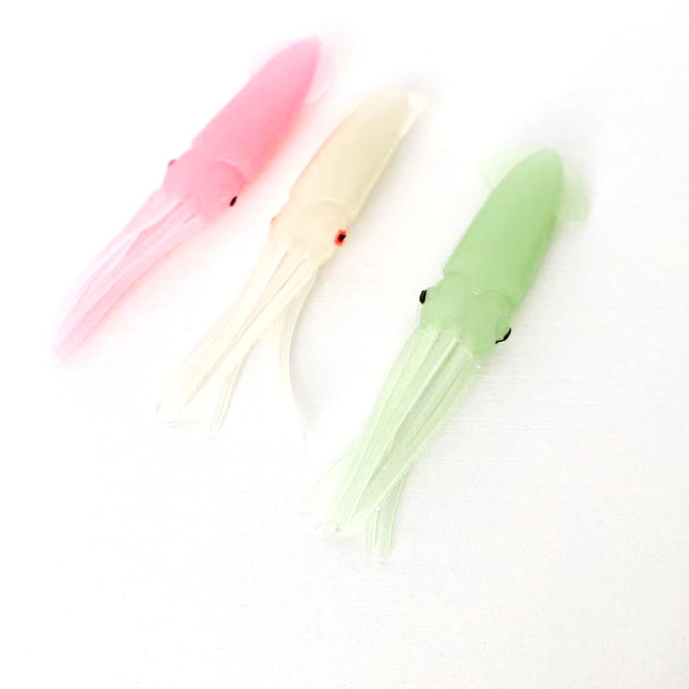 7.5cm Luminous Octopus Squid Bait, 3g, Glowing PVC Soft Lure, 5pcs