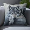 1pc of Modern Style Wolf Print Pillowcase, Made of Ultra-Soft Short Plush Fabric That Is Machine Washable, Single-Sided Print Measuring 45.01X45.01 Cm