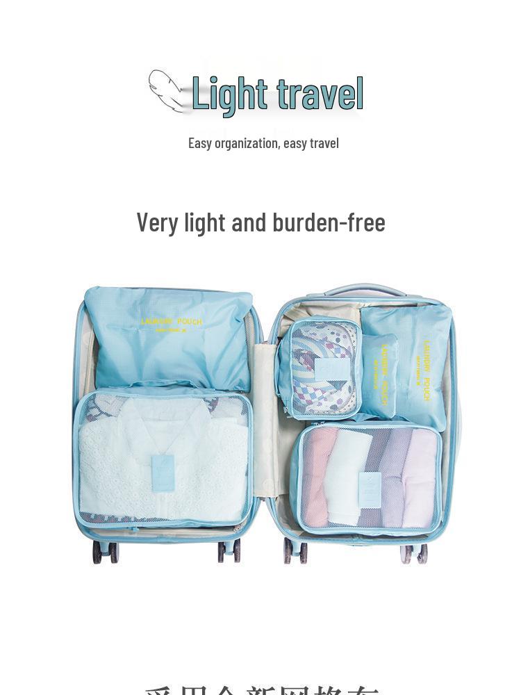 Travel Bag 6-Piece Set: Oxford Cloth Organizer for Underwear, Bras, and Shoes