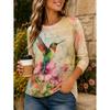 Tops for Women Animal Print  Round Neck Long Sleeve T-shirt Fall Casual Slim Pullover Women's Long Sleeve Top