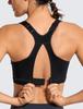SYROKAN Plus Size Wireless Full Cup Running Sports Size H85 Women's Non-Slip Bra, Racerback, Black, 2,