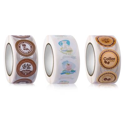 500 Counts Coffee Drinks Stickers Gift Wrap Stickers Self-adhesive Sealing Sticker for Coffee Bar Bakery Package Sealing