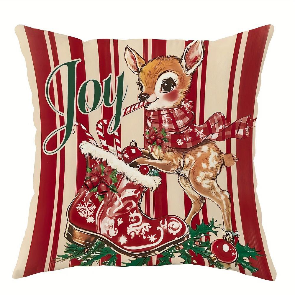 

Рождественские наволочки: Дед Мороз, Олень, Снеговик и Праздничные Полоски! Диванная наволочка для подушки, украшение дома, новогодний подарок 16x16Inch