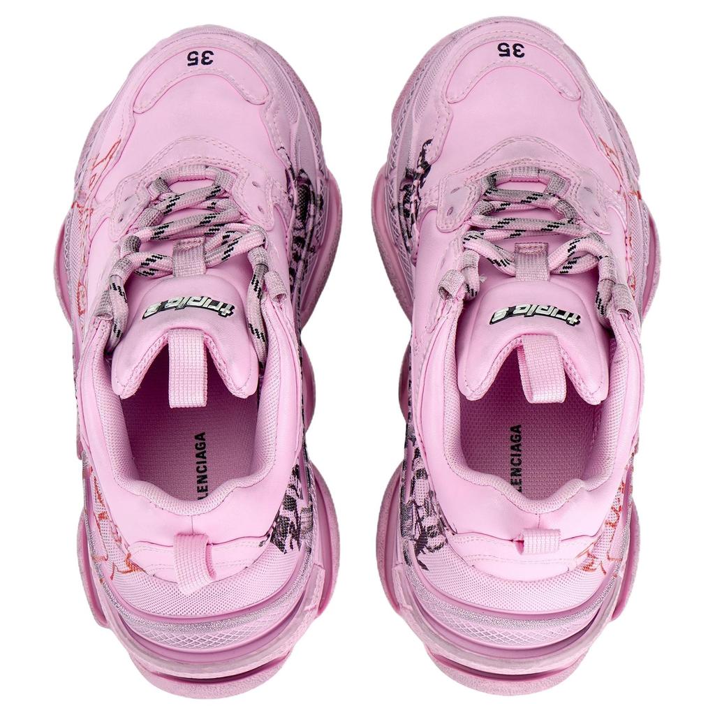 (WMNS) Balenciaga Triple S Diy Metal 'Pink Black Red' Women's 524039W2FAY5016
