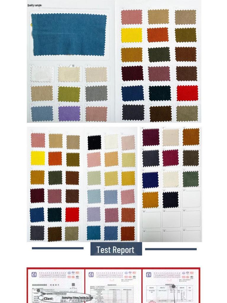 Wash-Free 16-Wale 280g Stretch Corduroy Fabric for Children's Autumn/Winter Outerwear