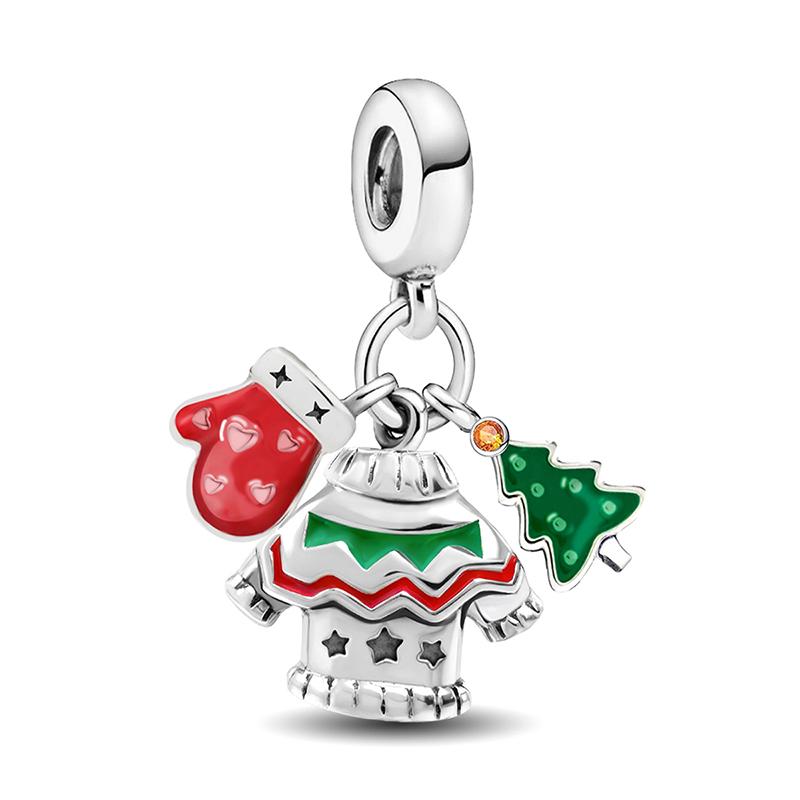 Copper Christmas Tree Classic Bell Christmas Series Charm Bead Fit Diy Bracelet Making Gift Of High Quality Jewelry