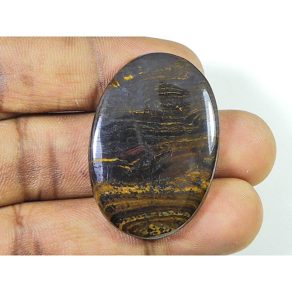 61Cts.Wild Bright Iron Tiger Oval Crytsal Cabochon Loose Gemstone 27X39MM SK-2841