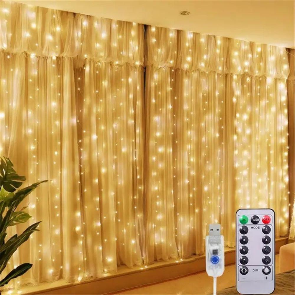 Xiaomi USB Curtain Lights - 8 Lighting Modes LED Fairy String Light for Christmas Halloween New Year Wedding Party Home Garden Decor