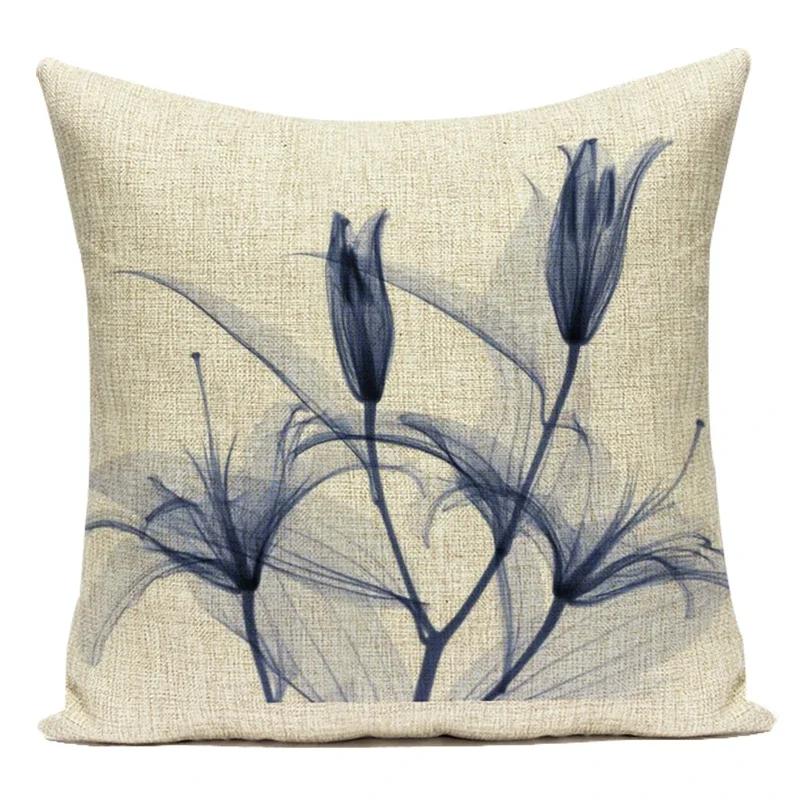 Colorful Flowers Throw Pillow Cover For Office Home Decor Sofa Car Cushion Cover Floral Print Pillow Case Square Cushion Case