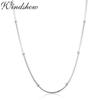 40-80Cm 0.75Mm 925 Sterling Silver Snake Beaded Chain Choker Necklaces For Women Body Jewelry Kolye Collares Collane Collier