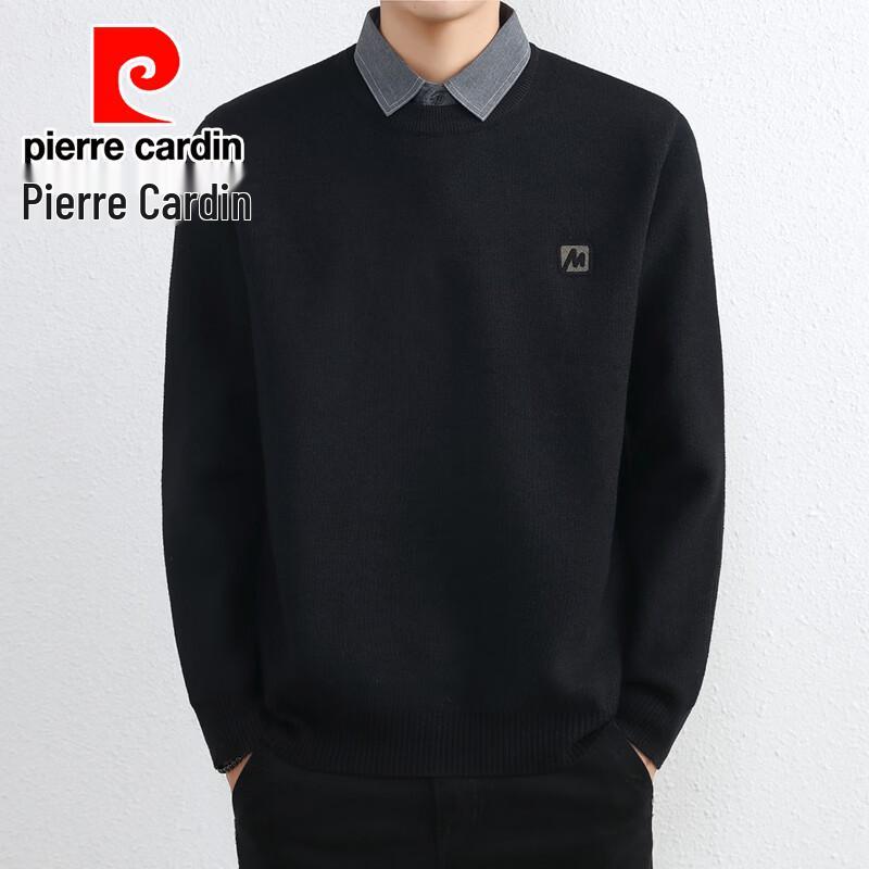 Pierre Cardin Men's Faux Two-Piece Shirt Collar Knit Sweater