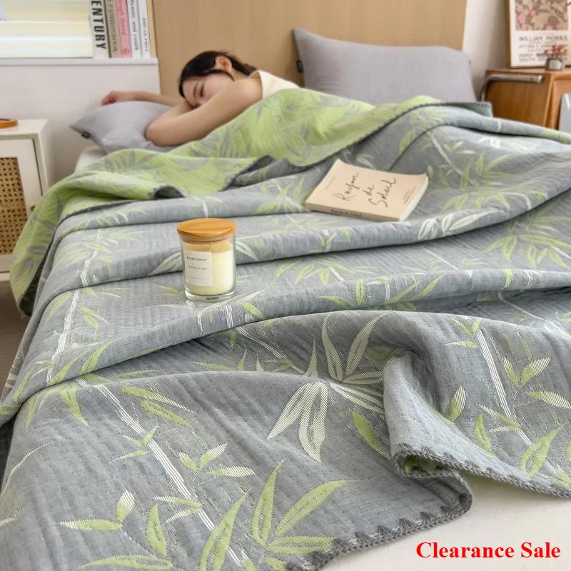 Hot Sale cotton jacquard three-layer yarn wool towel quilt pure cotton lunch break blanket sofa cover blanket shawl blanket