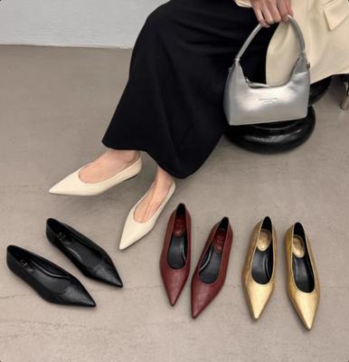 Frühlingsdesign Retro Damen Schuhe Spitze Zehenpartie Pendeln Ballerinas Elegant Party Damenkleidschuhe Zapatos De Mujer