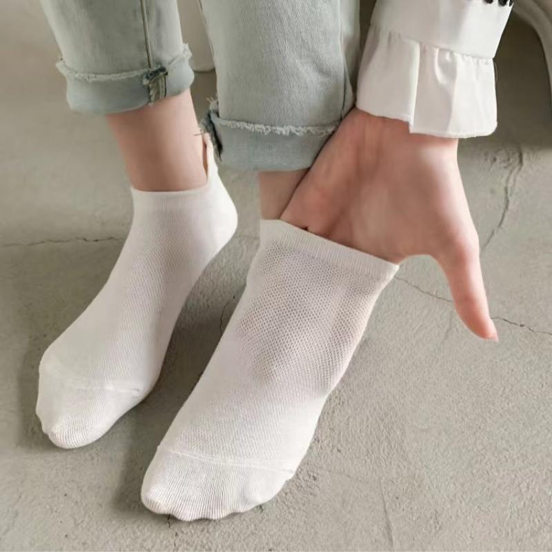5 Pairs Women Cartoon Short Socks Trendy Versatile Cute Flower Pattern Socks Sweat Absorbing Breathable Soft And Casual Socks