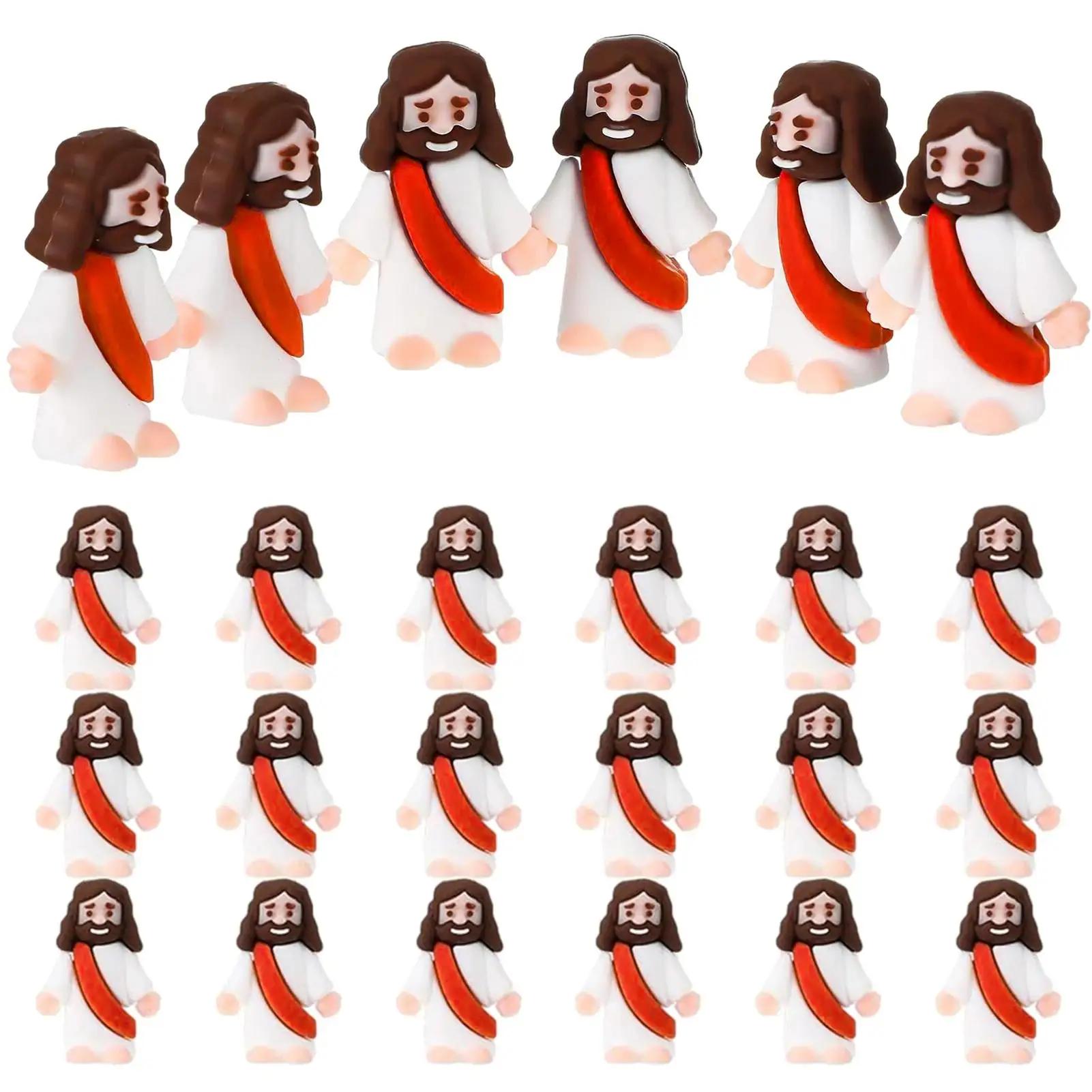 24Pcs/set Mini Jesus Figurine Christian Savior Jesus Doll Religious Easter Jesus Toys Filling Easter Egg Filler Party Gifts красный