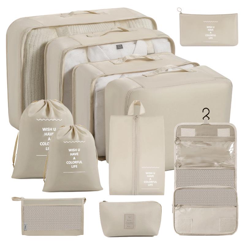 Eight-Piece Waterproof Travel Storage Bag Set for Business Trips - Large Capacity