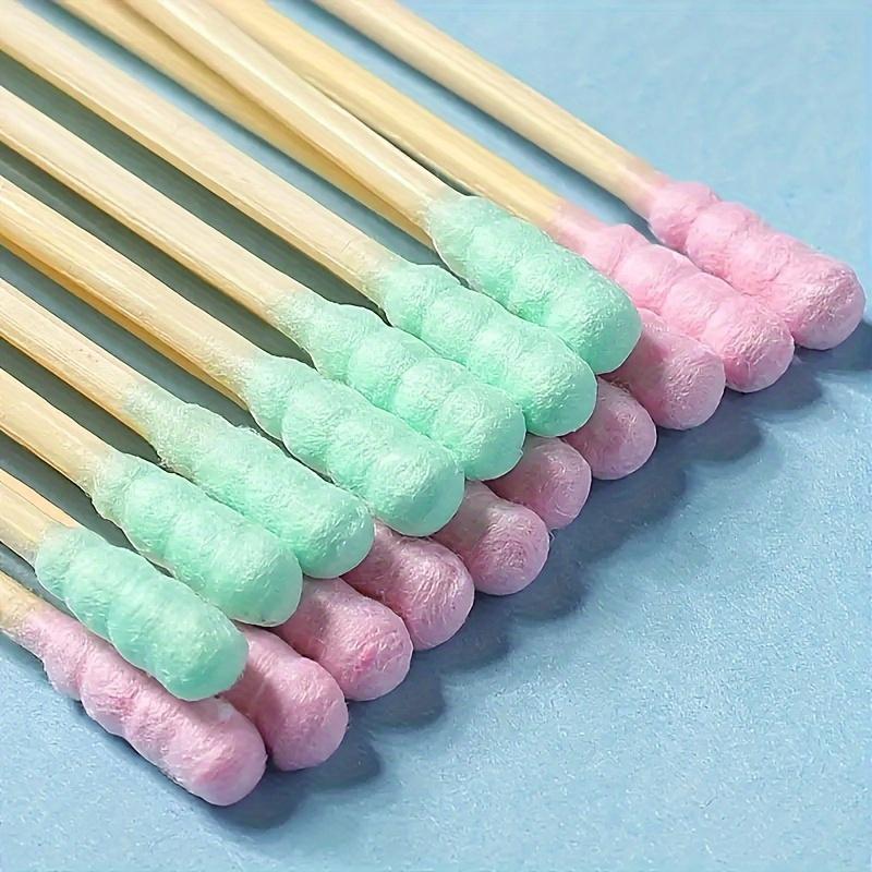 100Pcs Colored Cotton Double Head Spiral Cotton Swab,Beautiful and Easy To Use, Used for Daily Cleaning Care, and Makeup Removal