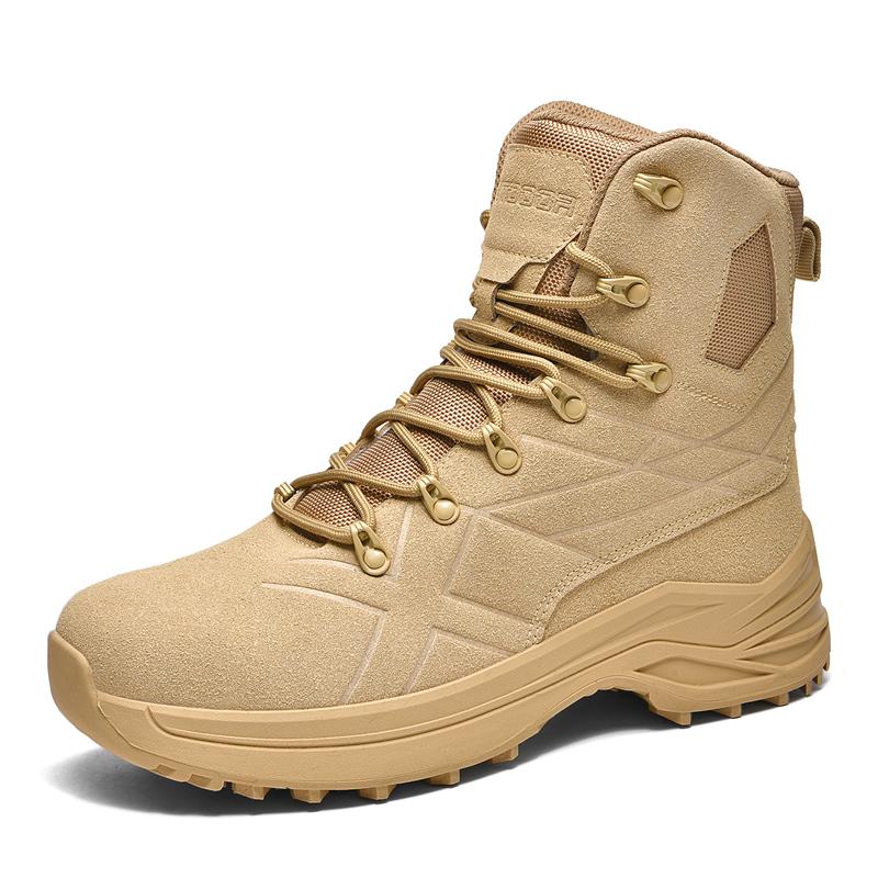 Outdoor Men Hiking Shoes Anti-slip Lace-up Breathable Wear-resistant High-top Boots Men Lace-up Low-top Casual Sports Shoes Men