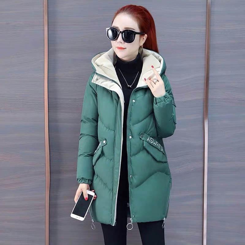 Women's Printed  Jacket Women's Mid-length Slim and Loose Thickened  Jacket Women
