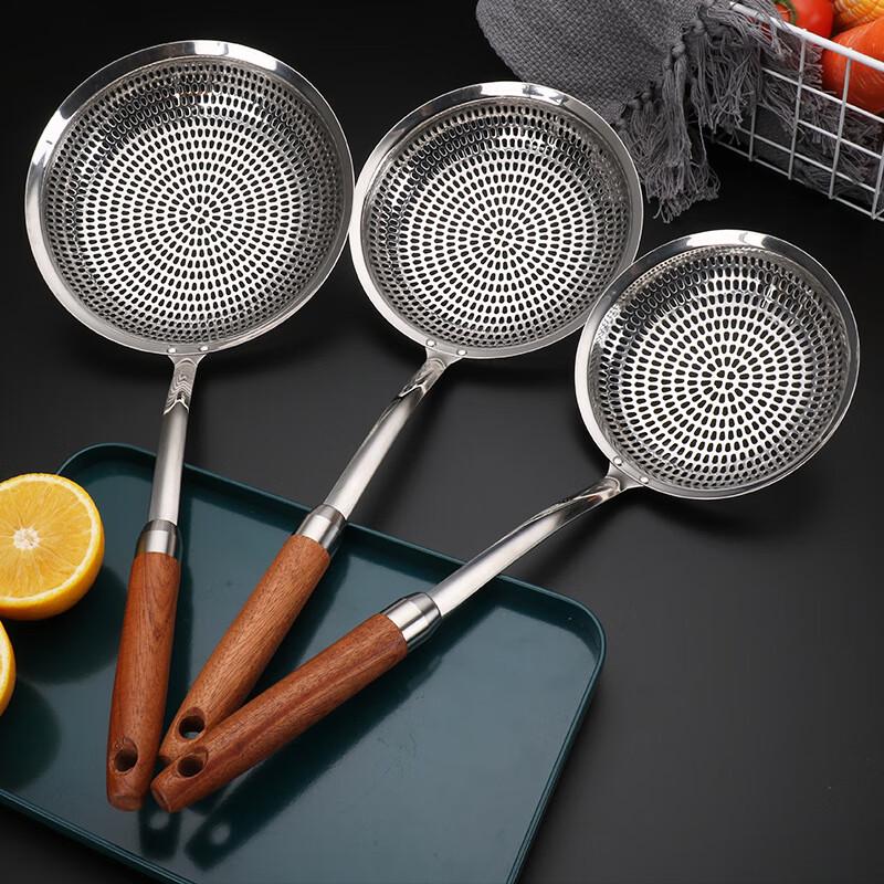 ZISIZ Großes Edelstahl-Netz-Schaumlöffel-Sieb