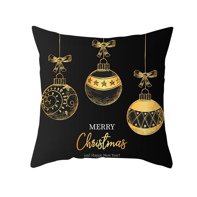Nordische Weihnachtskissenbezug Schwarz Gold Serie Pfirsichhaut Kissenbezug Büro Sofa Kissenbezug Zuhause