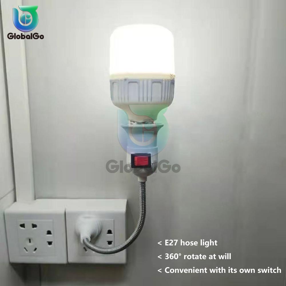 E27 Socket Lamp Bulb Holder Light Socket With Switch EU US Plug Lamp Holder Energy Saving Lampada LED Table Lamp Led Base