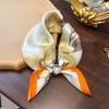 Fashion New Silk Scarf Women's Versatile Light Luxury Design Plain Crepe Satin Silk Scarf 100% Mulberry Silk Small Square Scarf