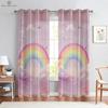 Cartoon Window Curtains, Rainbow Unicorn, Cartoon Curtains, Marble Pattern, Living Room, Balcony, Kitchen, Outdoor Decorative