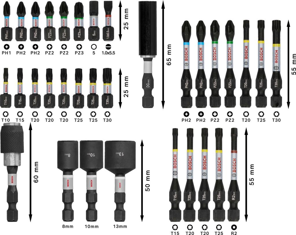 BOSCH Professional Screwdriver Bit Set, 33 Pieces