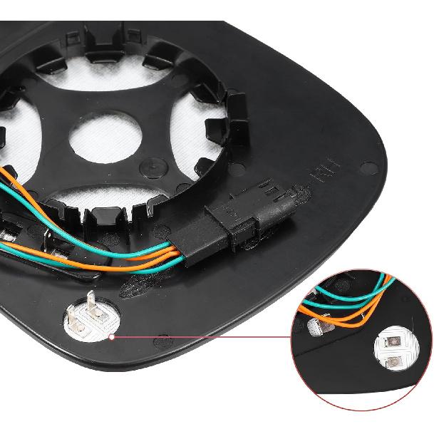 ACROPIX Beheizbare Spiegelglas-Ersatz für die Beifahrerseite des Rückspiegels am Auto mit Trägerplatte Passend für BMW X3 - 1 Stück Weißes Glas