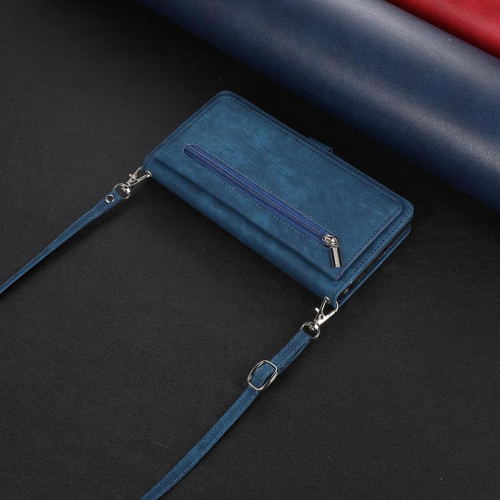 DESSEN Cover A Portafoglio In Pelle PU Per VIVO Y22s – Custodia Magnetica Con Supporto E Slot Per Carte (Blu) - 3