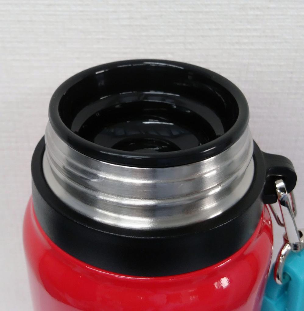 Peacock Water Bottle, Stainless Steel, Rubber Material, Mug Type (with Strap), Large Capacity, 1.0L, Signal Red, AKD-RS100 RSG