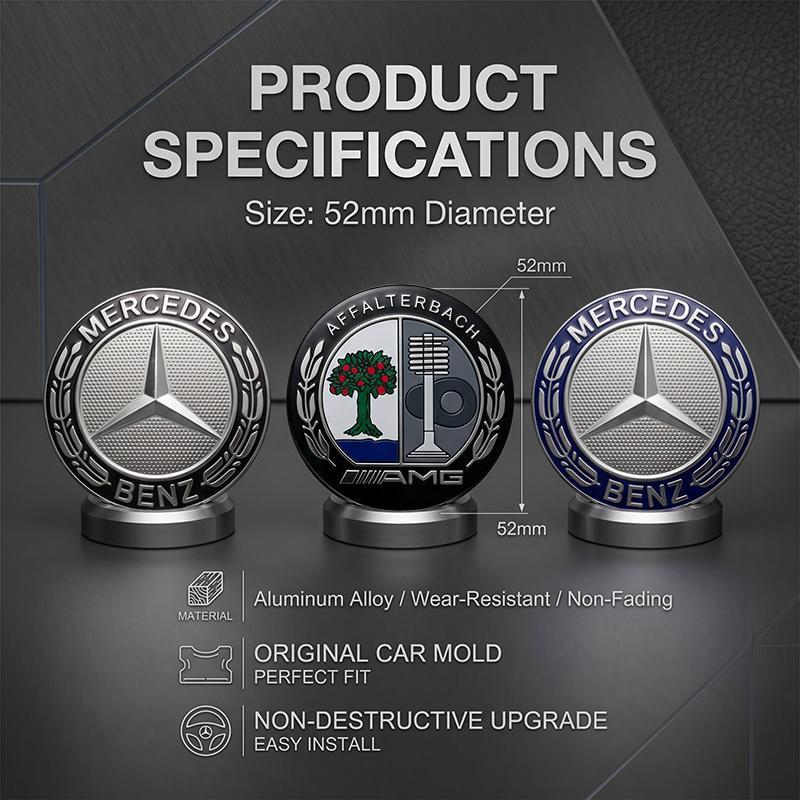CRY1 ABS Car Styling Steering Wheel Center Emblem Badge Sticker For Mercedes Benz C260 C200 C180 GLA/E/C Class E43 E260 E300 E320