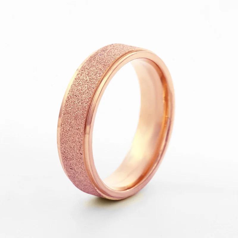 Hot Design 6MM Stainless Steel Frosted Ring Simple Personality Wedding Engagement Ring For Fashion Women Men Jewelry Gift