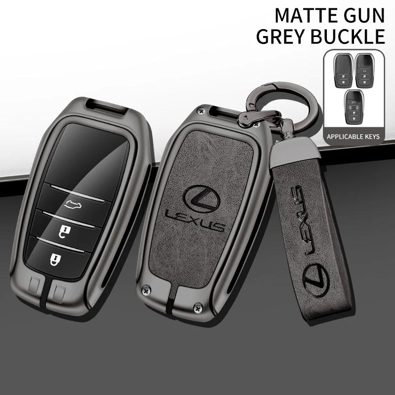 

For Lexus LM300H LM Keyless Protection Shell 2/3/5 Buttons Zinc Alloy Leather Car Key Case Fob Cover Holder Keychain
