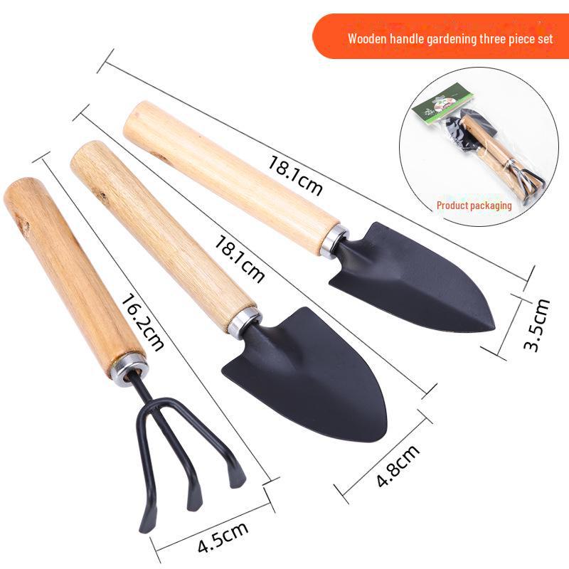 

Набір садових лопат з товстою ручкою: Міні 3-предметний з лопаткою, граблями та інструментами для сукулентних квітів