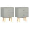 VidaXL Bedside Tables 2 Pcs Grey 40 X 30 X 50 Cm Solid Pine